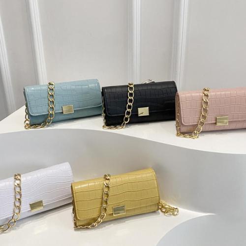 PU Leather Shoulder Bag with chain Stone Grain PC