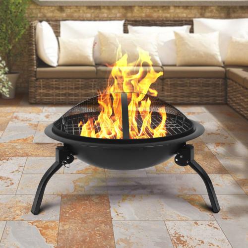 Cold-rolled Steel windproof & foldable & Multifunction Barbecue Grill portable black PC