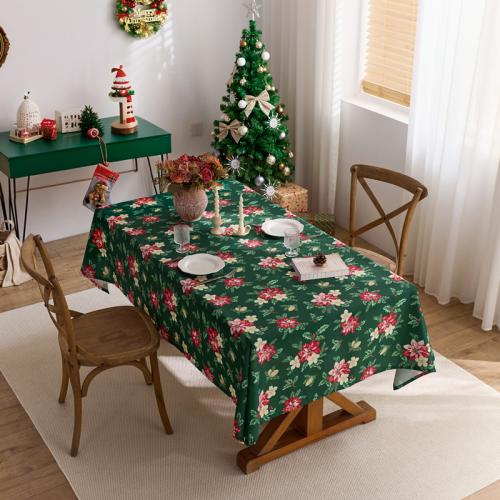 Polyester Antifouling & Waterproof Table Cloth dustproof & christmas design printed PC