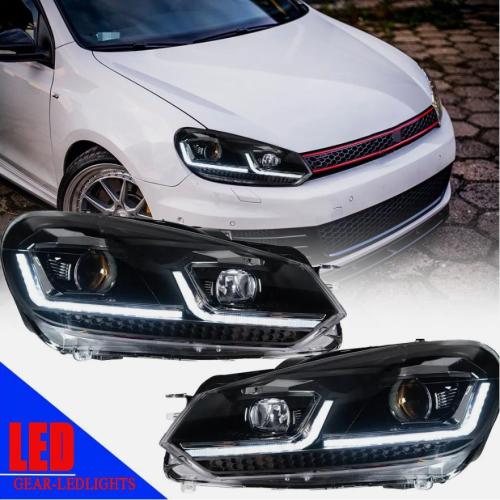For VW Golf 6 Mk6 2009-2014 LED Headlight DRL Turn Signal Projector Lens