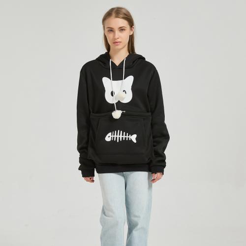 Mixed Fabric & Cotton Kangaroo Pouch Sweatshirts & with pocket printed Cats PC
