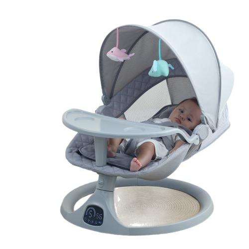 Cation Fabric & Aluminium Alloy & Engineering Plastics & Crystal Velvet & Polyester Baby Rocker for baby gray PC