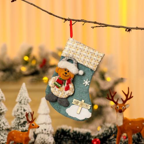 Linen Christmas Decoration Stocking & christmas design PC