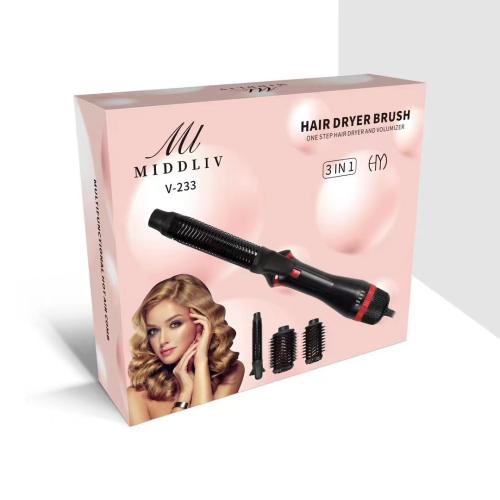 ABS Multifunction Curling Hair Comb painted black Box