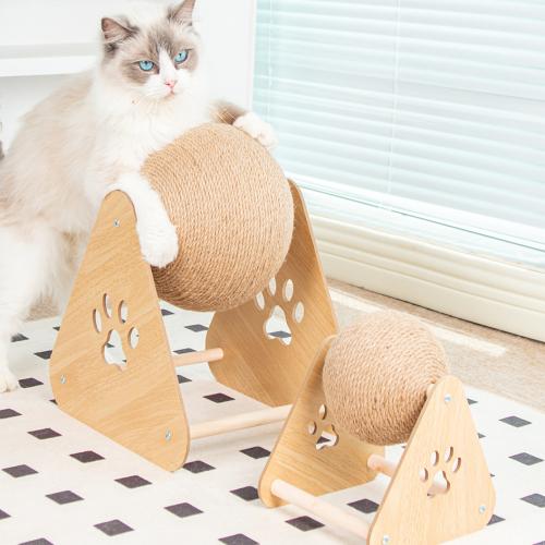 Sisal Hemp & Wood Cat Scratch Board hardwearing beige PC