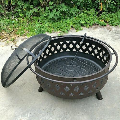 Cold-rolled Steel & Cast Iron Barbecue Grill black PC
