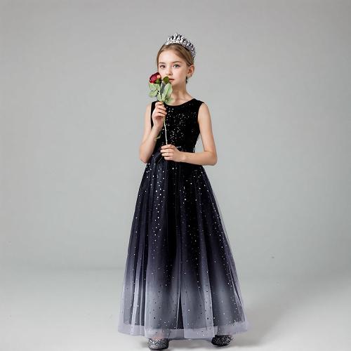 Gauze & Polyester Children Princess Costume Sequin black PC