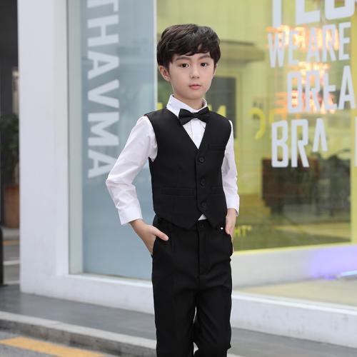 Polyester Boy Leisure Suit five piece black Set