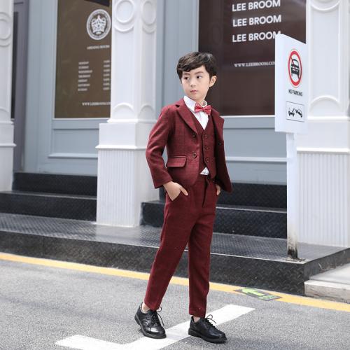 Polyester Boy Leisure Suit & three piece wine red Set