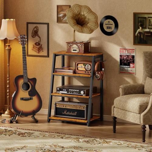 Wood & Iron Shelf black and brown PC