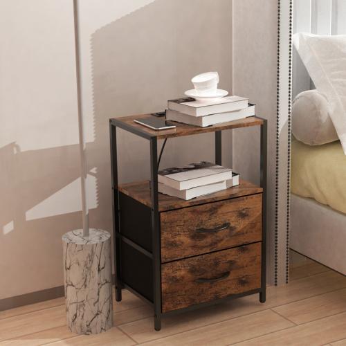 Medium Density Fiberboard & Metal Multifunction Bedside Cabinet dustproof & with USB interface PC
