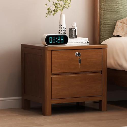 Solid Wood Bedside Cabinet double layer  Solid PC