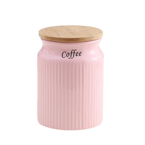Ceramics & Solid Wood dampproof Storage Jar for storage & tight seal & dustproof Solid PC