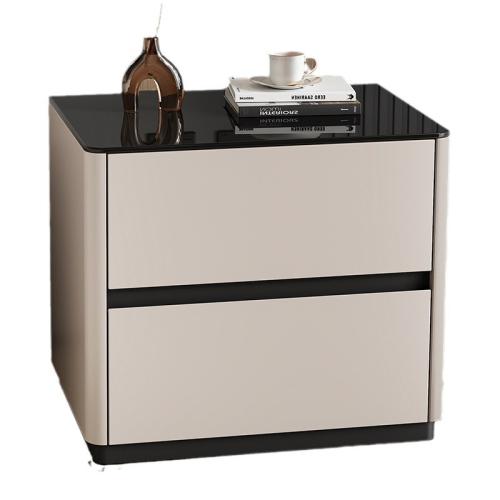 Toughened Glass & Solid Wood Bedside Cabinet PC
