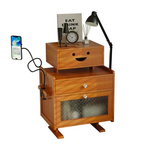 Medium Density Fiberboard & Moso Bamboo & Acrylic Multifunction Bedside Cabinet large capacity PC