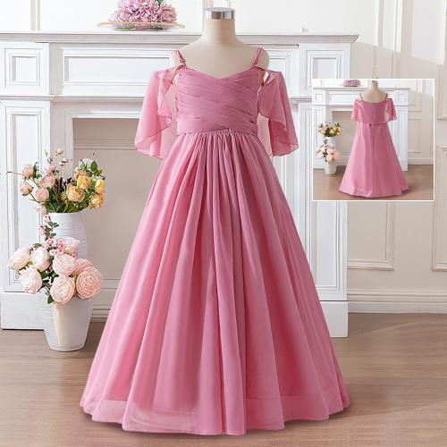 Polyester Ball Gown Children Princess Costume cameo brown PC