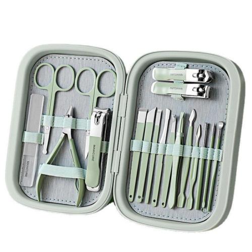 Carbon Steel & Plastic Nail Clipper portable & eighteen  piece Set
