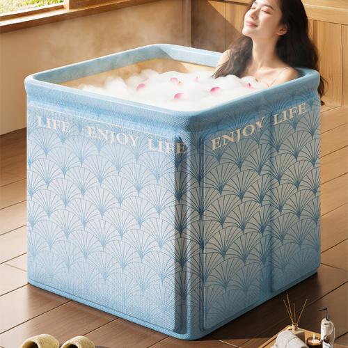 Medium Density Fiberboard & Pearl Cotton & PVC heat preservation Foldable Bathtub durable printed letter PC