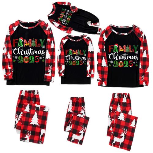 Polyester Parent-child Sleepwear christmas design & two piece Set