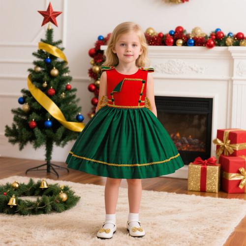 Polyester Children Christmas Costume with bowknot PC