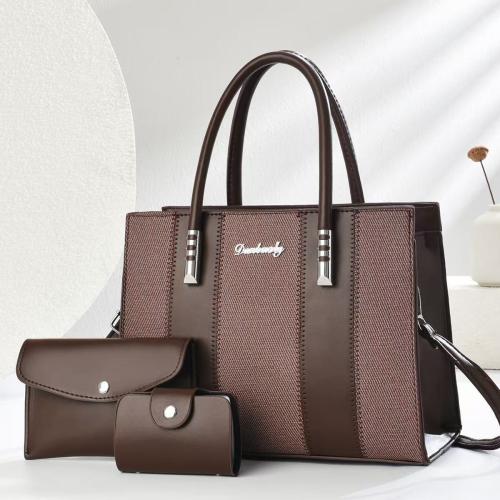 PU Leather Patchwork Bag Bag Suit three piece Set