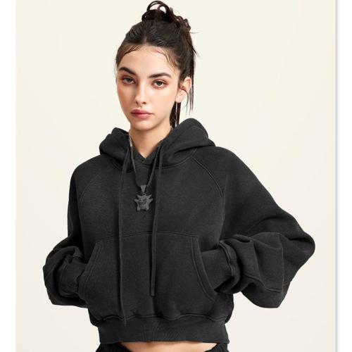 Cotton With Siamese Cap Women Sweatshirts thermal & with pocket Polyester :XL PC