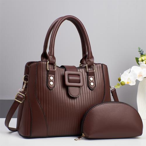 PU Leather Bag Suit embossing & two piece Set