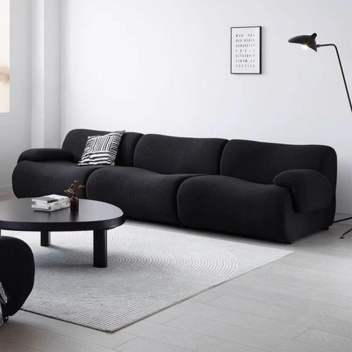 Flannelette & Sponge Compression Sofa black PC
