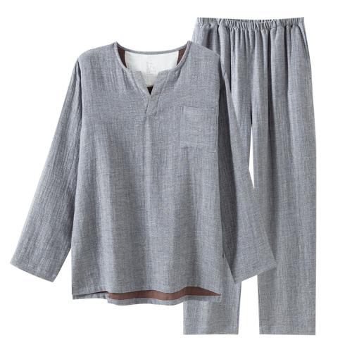 Cotton Men Casual Set & two piece & loose Set