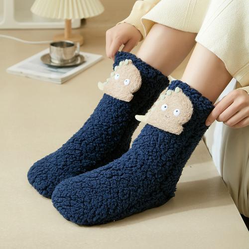 Polyester Women Floor Socks antifriction & thicken & anti-skidding & thermal Cartoon : Pair