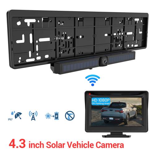 4.3inch Solar Vehicle Wireless Reverse Camera For Car RV Truck Trailer Pickup 12V-32V