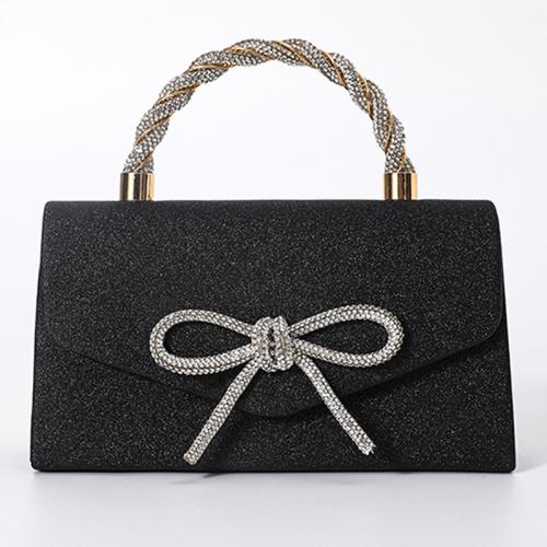 PU Leather Box Bag Clutch Bag with chain & with rhinestone PC