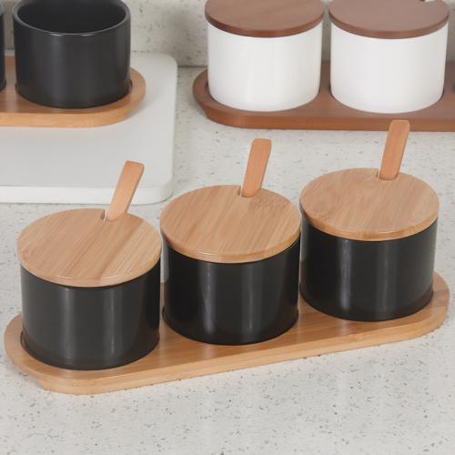 Porcelain Cruet Set Wood Set