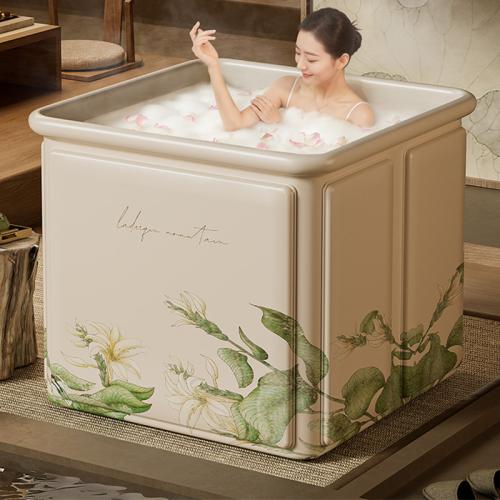 PVC foldable Foldable Bathtub durable printed floral gold PC