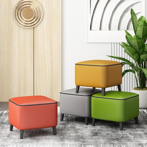 Carbon Steel & Lactoprene & Solid Wood & PU Leather Stool PC