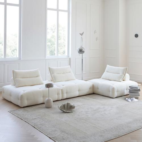 Sponge & Berber Fleece Compression Sofa beige PC