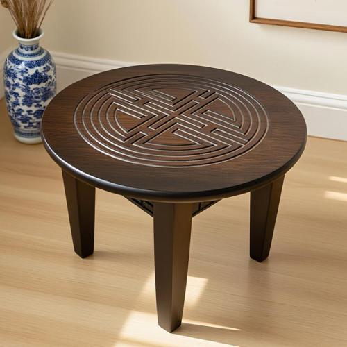 Moso Bamboo Stool durable carving letter Dark Brown PC