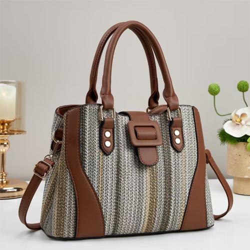 PU Leather cross body Handbag contrast color PC