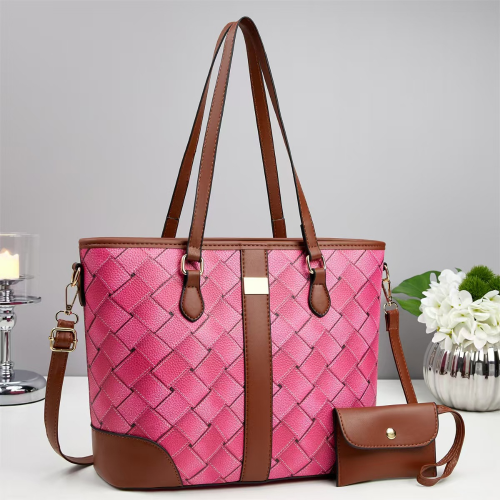 PU Leather Tote Bag Bag Suit two piece Set