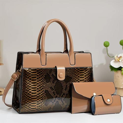 PU Leather Bag Suit large capacity & three piece Set