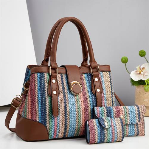 PU Leather Tote Bag Bag Suit large capacity & three piece Set