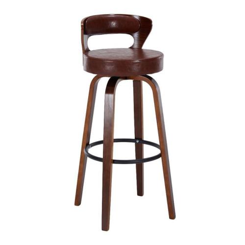 Wood & PU Leather Bar Stool durable & rotatable & hardwearing PC
