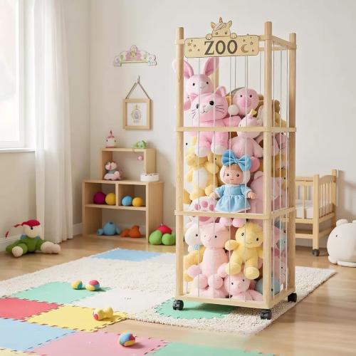 Wood Shelf for storage & large capacity yellow PC