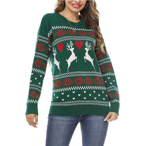 Polyester Women Sweater christmas design & loose PC