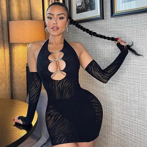 Polyamide Slim Sexy Sheath Dress backless black : PC