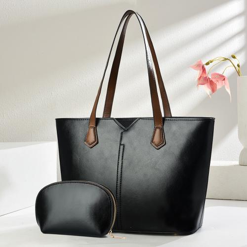 PU Leather Tote Bag Bag Suit large capacity & two piece Set