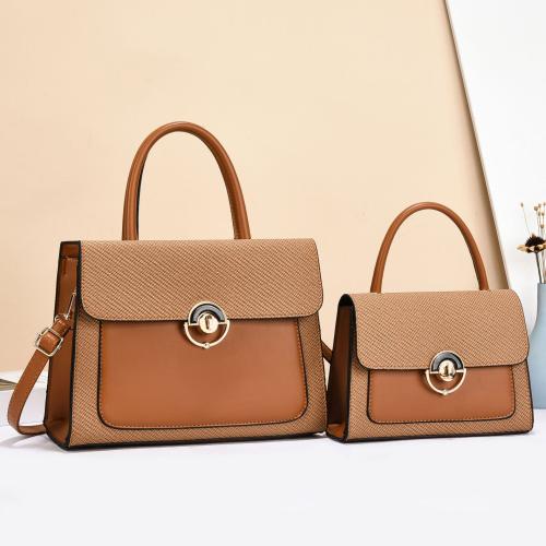 PU Leather Bag Suit embossing & two piece Set