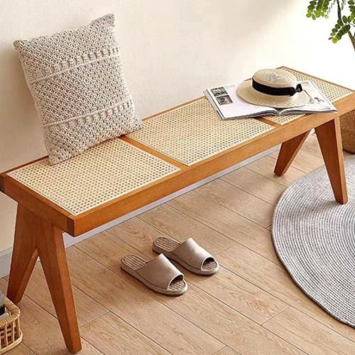 Rattan & Solid Wood Stool & breathable PC