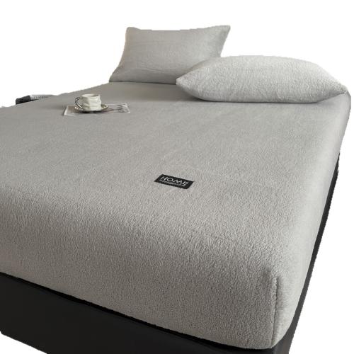 Plush Bed Fitted Sheet thicken & thermal Solid PC
