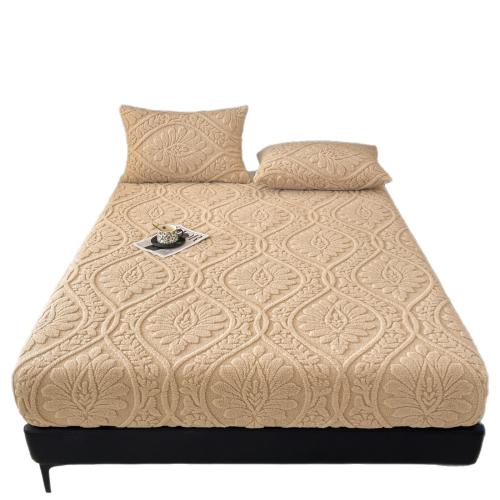 Plush Bed Fitted Sheet thicken & thermal Solid PC